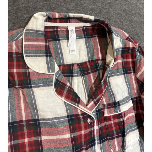 Stars Above Women’s Top Sleepwear Long Sleeve Plaid Red Medium - Picture 4 of 6